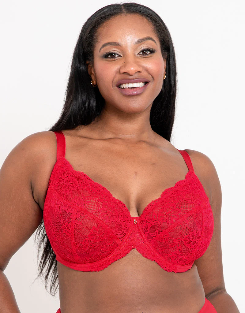 Ann Summers Sexy Lace Planet Plunge Bra Red - Image 3