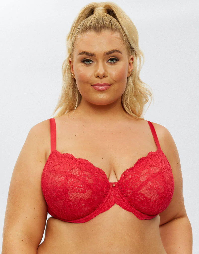 Ann Summers Sexy Lace Planet Plunge Bra Red - Image 9