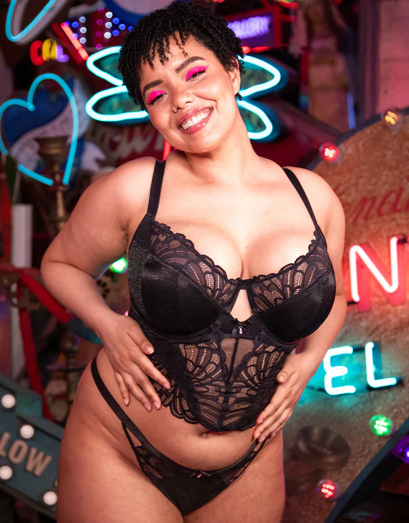 Curvy Kate Boost Bombshell Longline Padded Balcony Bra Black Sparkle - Image 11