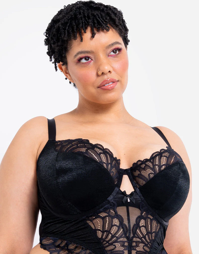 Curvy Kate Boost Bombshell Longline Padded Balcony Bra Black Sparkle - Image 4