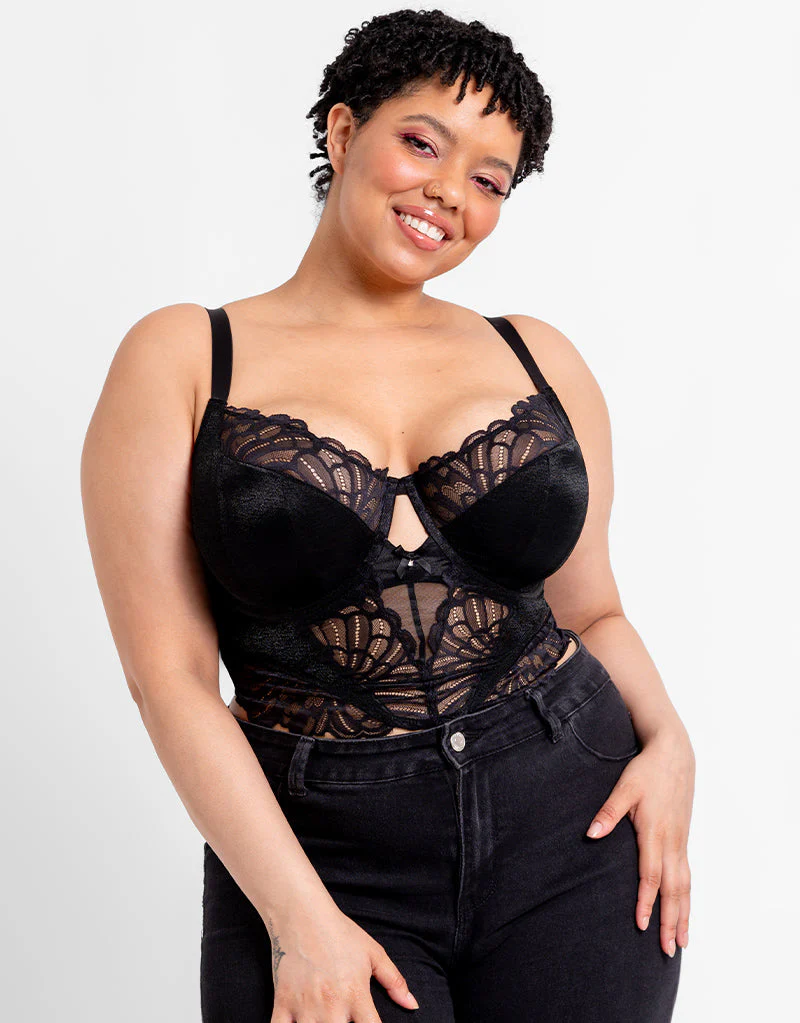 Curvy Kate Boost Bombshell Longline Padded Balcony Bra Black Sparkle - Image 9
