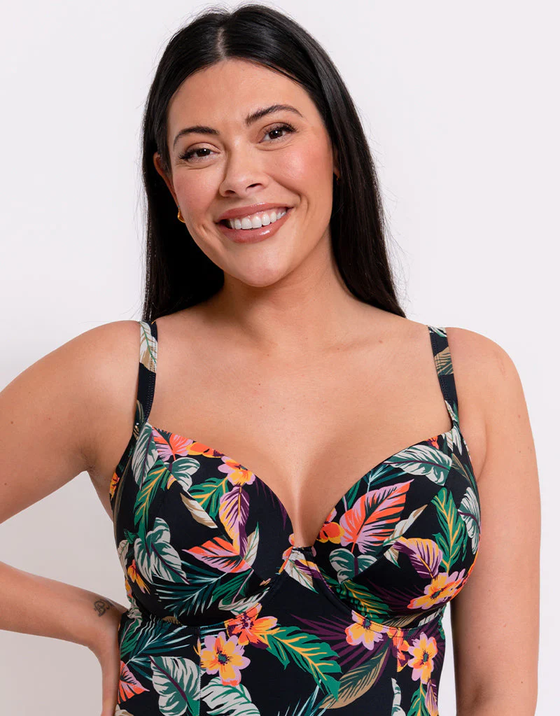 Curvy Kate Cuba Libre Padded Plunge Swimsuit Print Mix - Image 3