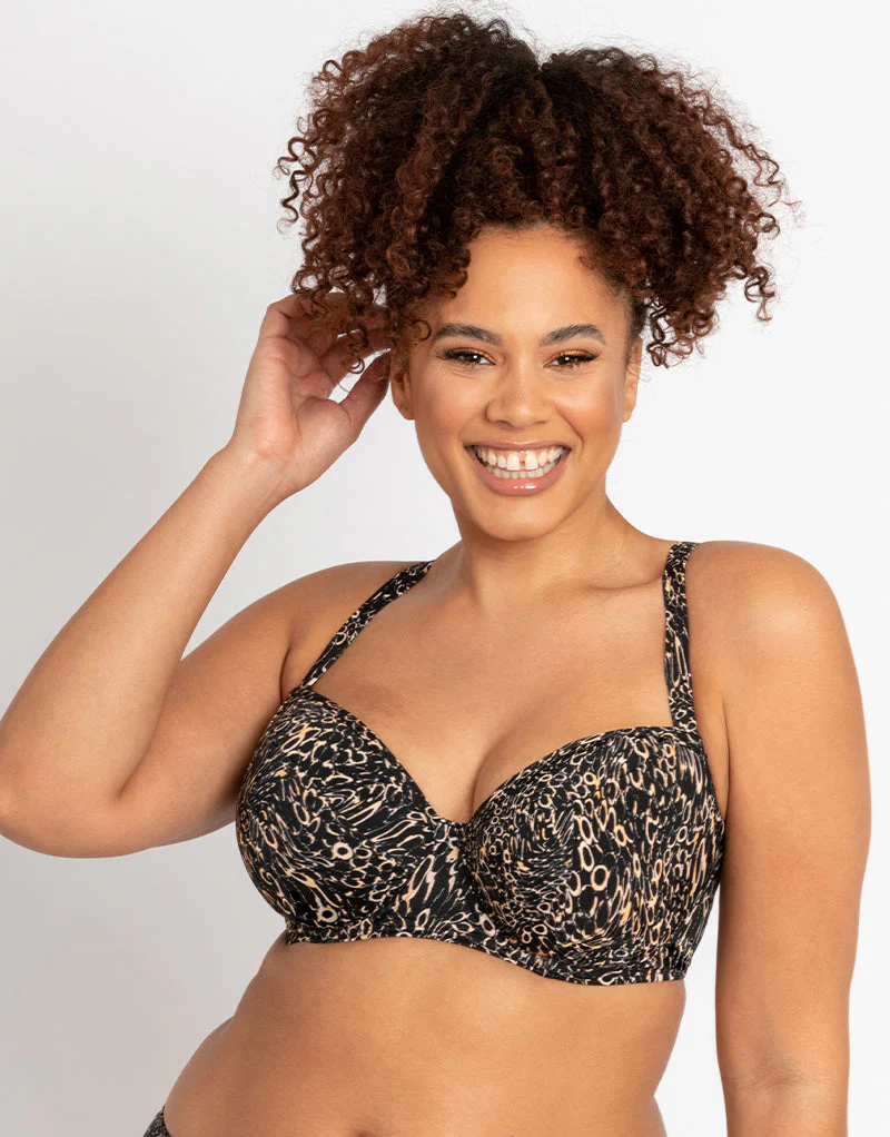 Curvy Kate Eclipso Padded Balcony Bikini Multiway Top Print Mix - Image 3