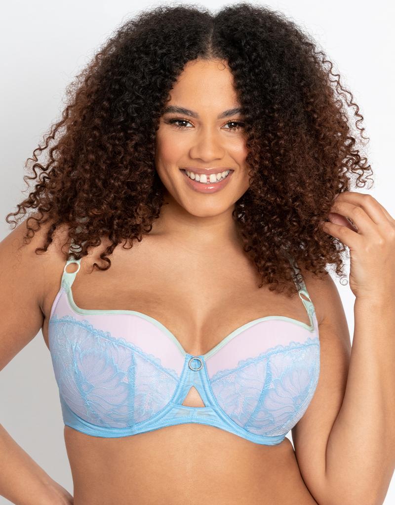 Curvy Kate Emboost Padded Balcony Bra Blue/Lilac - Image 3