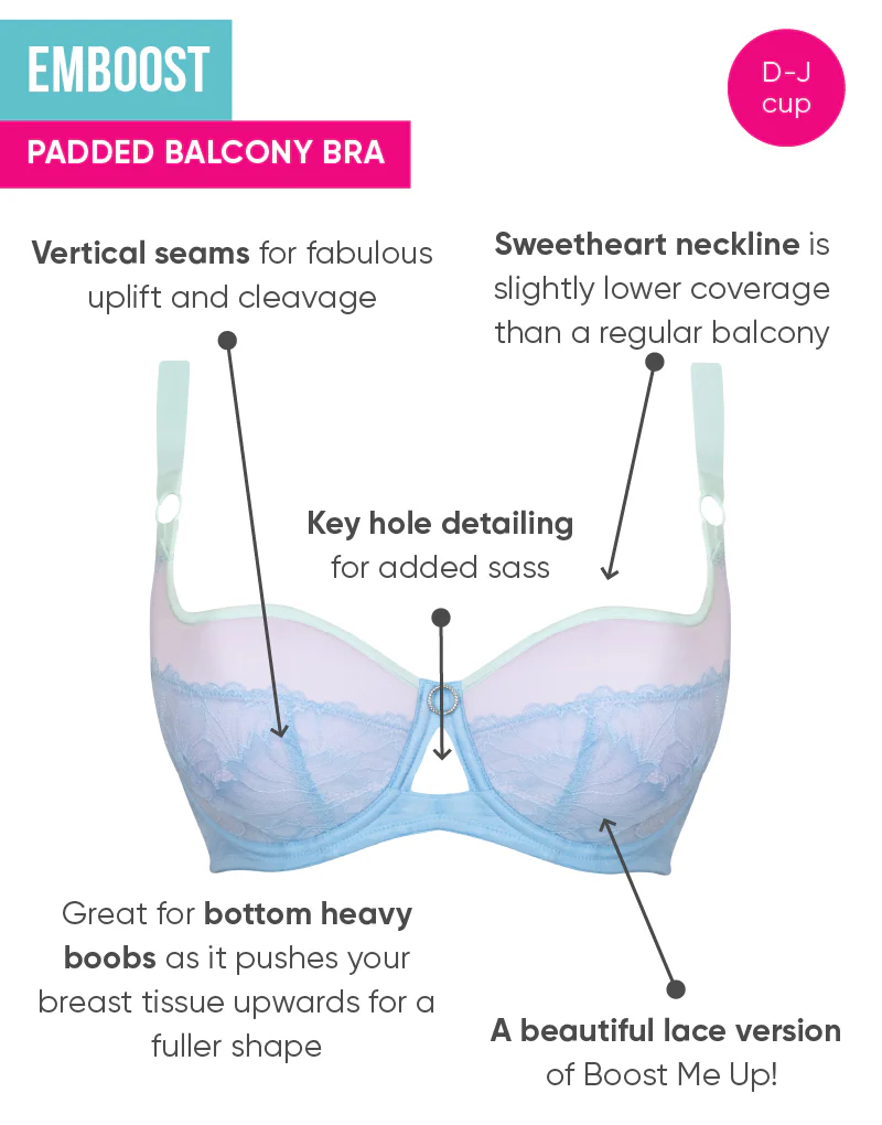 Curvy Kate Emboost Padded Balcony Bra Blue/Lilac - Image 5