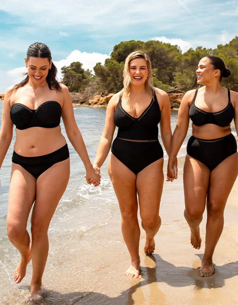 Curvy Kate First Class Bandeau Strapless Multiway Bikini Top Black - Image 9