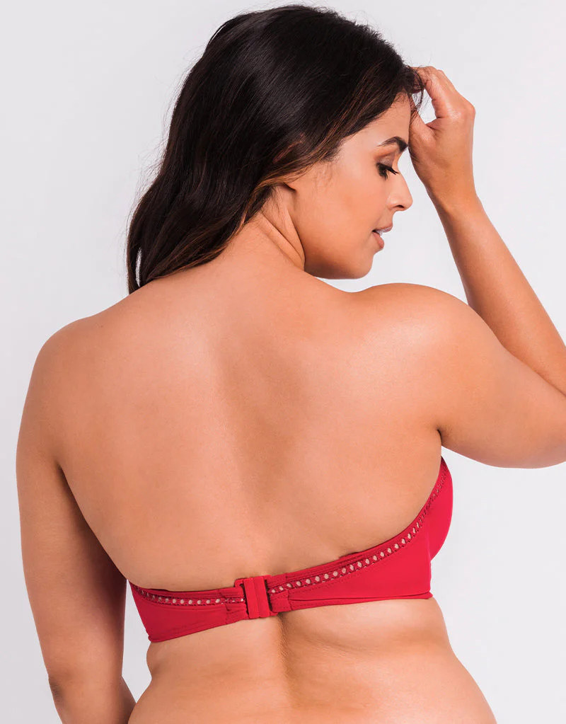 Curvy Kate First Class Bandeau Strapless Multiway Bikini Top Red - Image 5