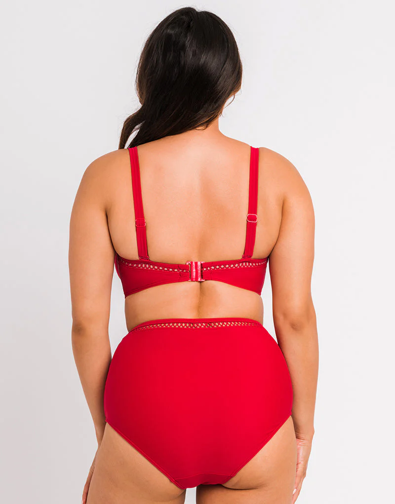 Curvy Kate First Class Bandeau Strapless Multiway Bikini Top Red - Image 6