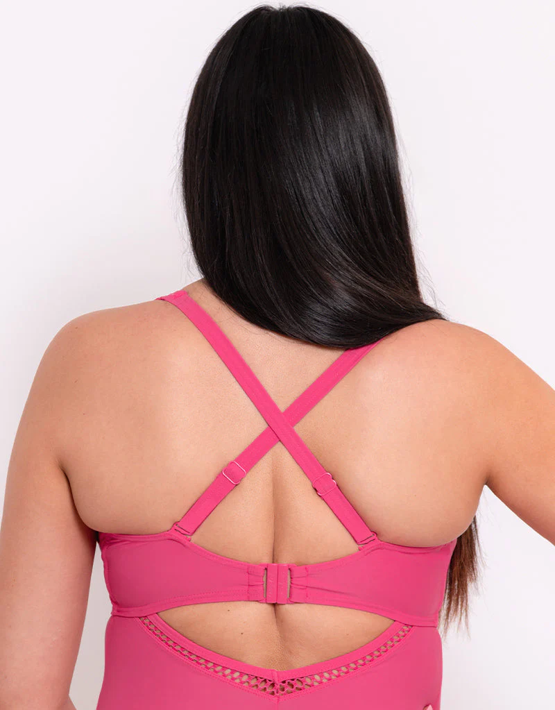 Curvy Kate First Class Multiway Plunge Swimsuit Pink - Image 5