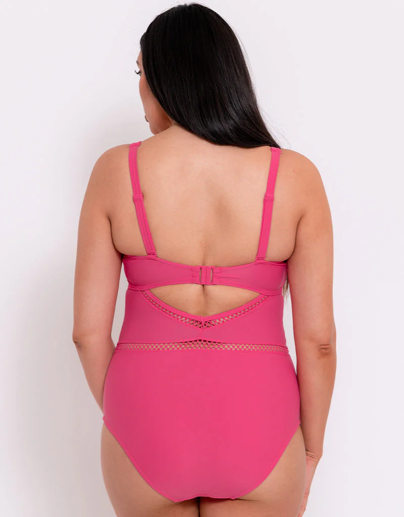 Curvy Kate First Class Multiway Plunge Swimsuit Pink - Image 6