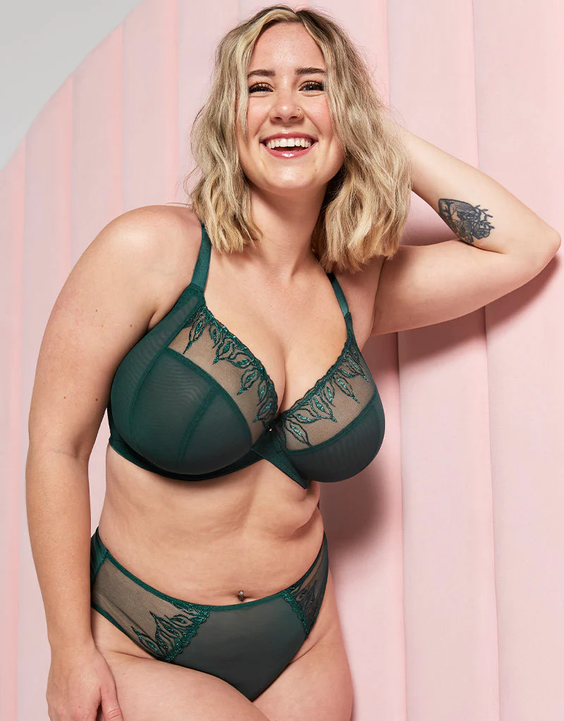 Curvy Kate Flare Full Plunge Side Support Multiway Bra Emerald Sparkle - Image 10
