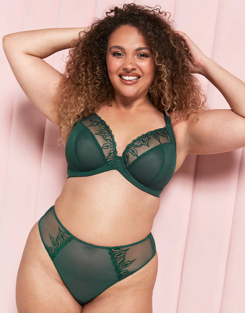 Curvy Kate Flare Full Plunge Side Support Multiway Bra Emerald Sparkle - Image 9