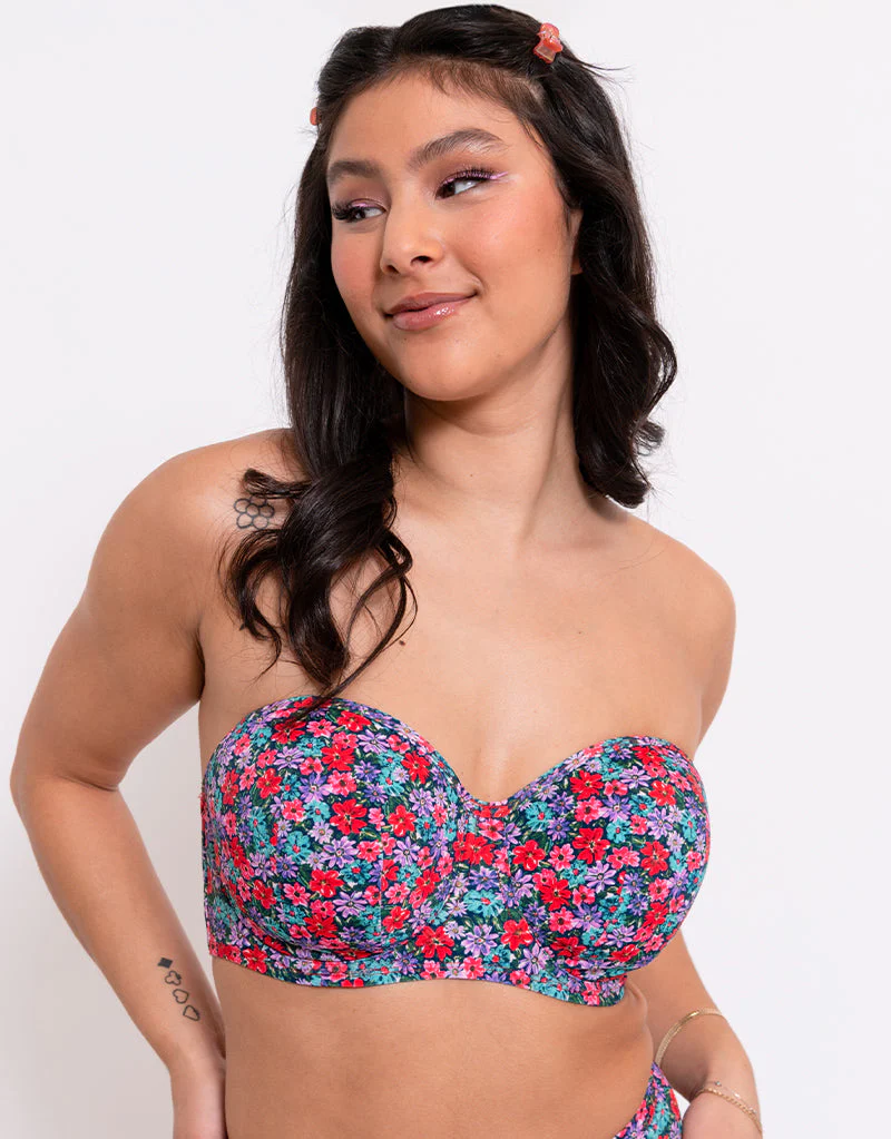 Curvy Kate Kitsch Kate Bandeau Strapless Multiway Bikini Top Floral Print - Image 3