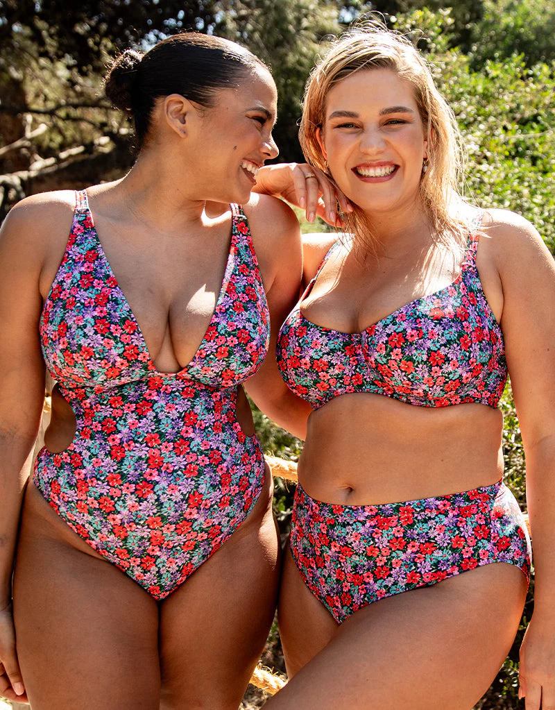 Curvy Kate Kitsch Kate Non Wired Multiway Swimsuit Floral Print - Image 9