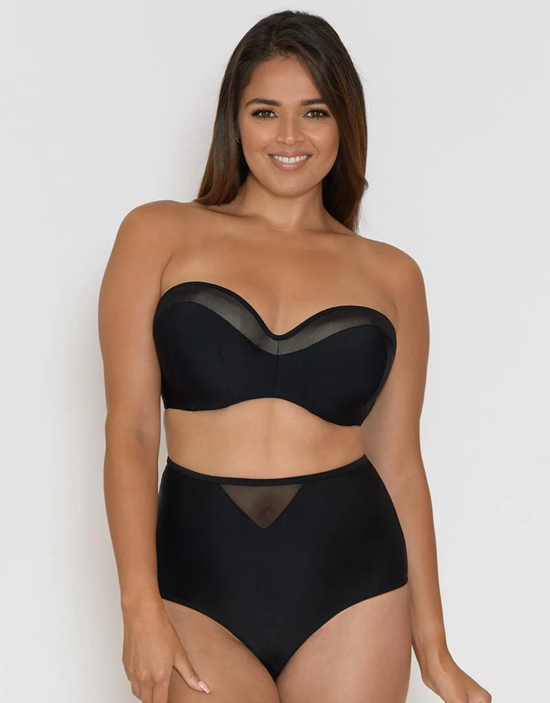 Curvy Kate Sheer Class Bandeau Bikini Top Black - Image 6