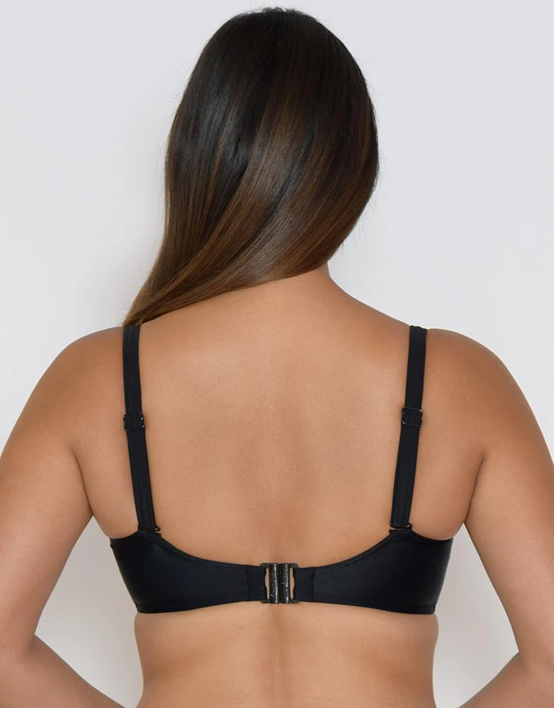 Curvy Kate Sheer Class Padded Balcony Bikini Top Black - Image 5