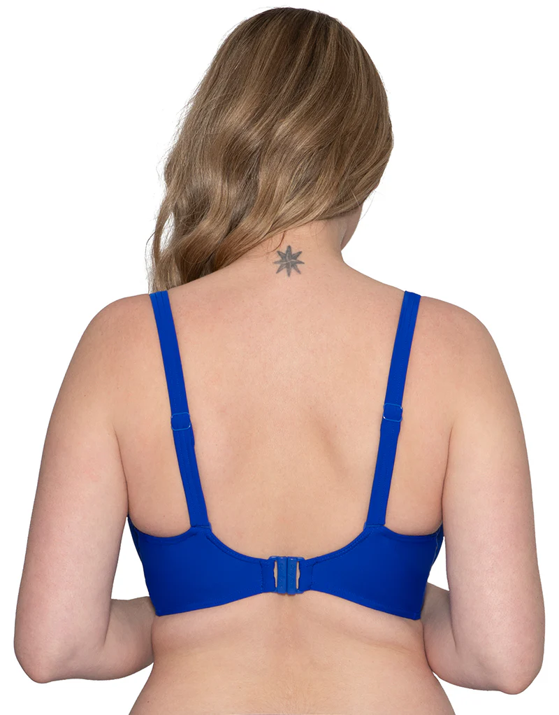 Curvy Kate Sheer Class Padded Balcony Bikini Top Cobalt - Image 5