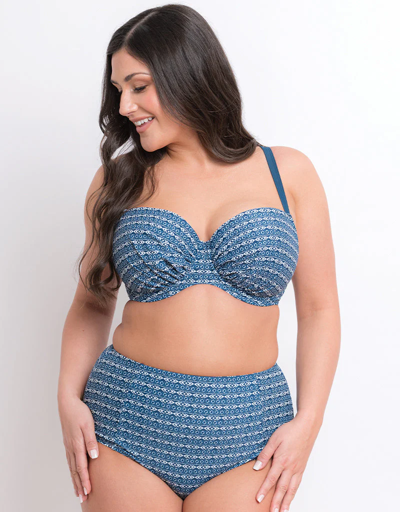 Flirtelle Malibu Marina High Waist Bikini Brief Navy Print - Image 3