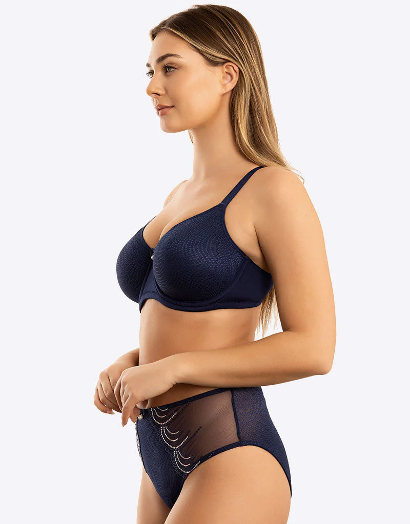 Parfait Pearl Unlined Seamless Minimizer Bra Navy Blue - Image 7