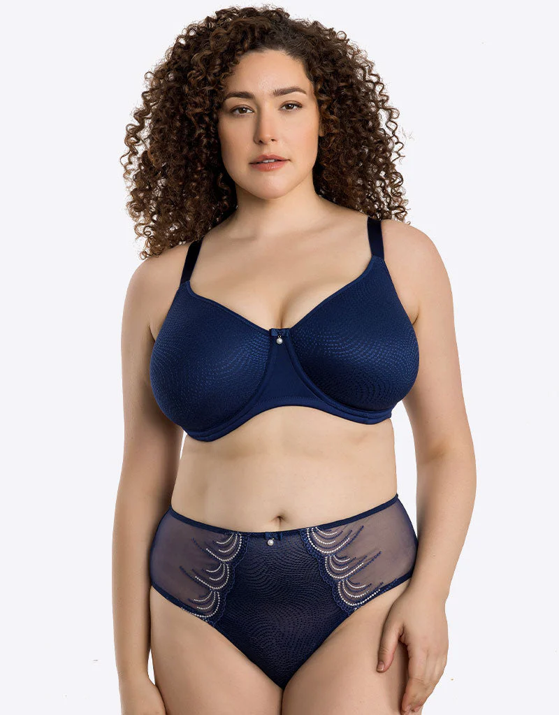 Parfait Pearl Unlined Seamless Minimizer Bra Navy Blue - Image 8