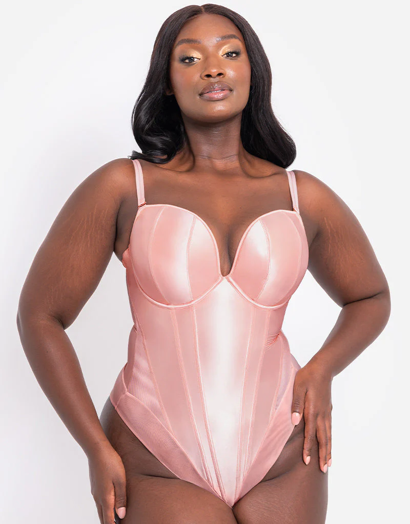 Scantilly Classique Plunge Strapless Padded Body Powdery Pink - Image 7